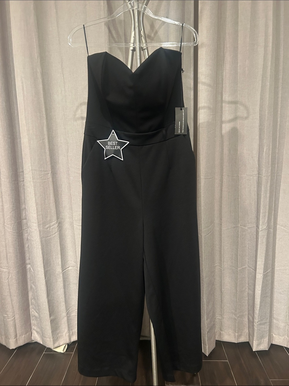 NWT Have Black Strapless Wide-Leg Jumpsuit